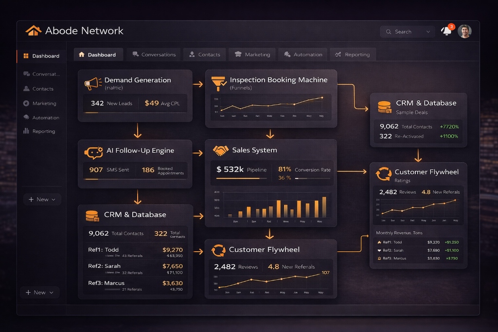 Abode Revenue OS Platform Interface Visualization